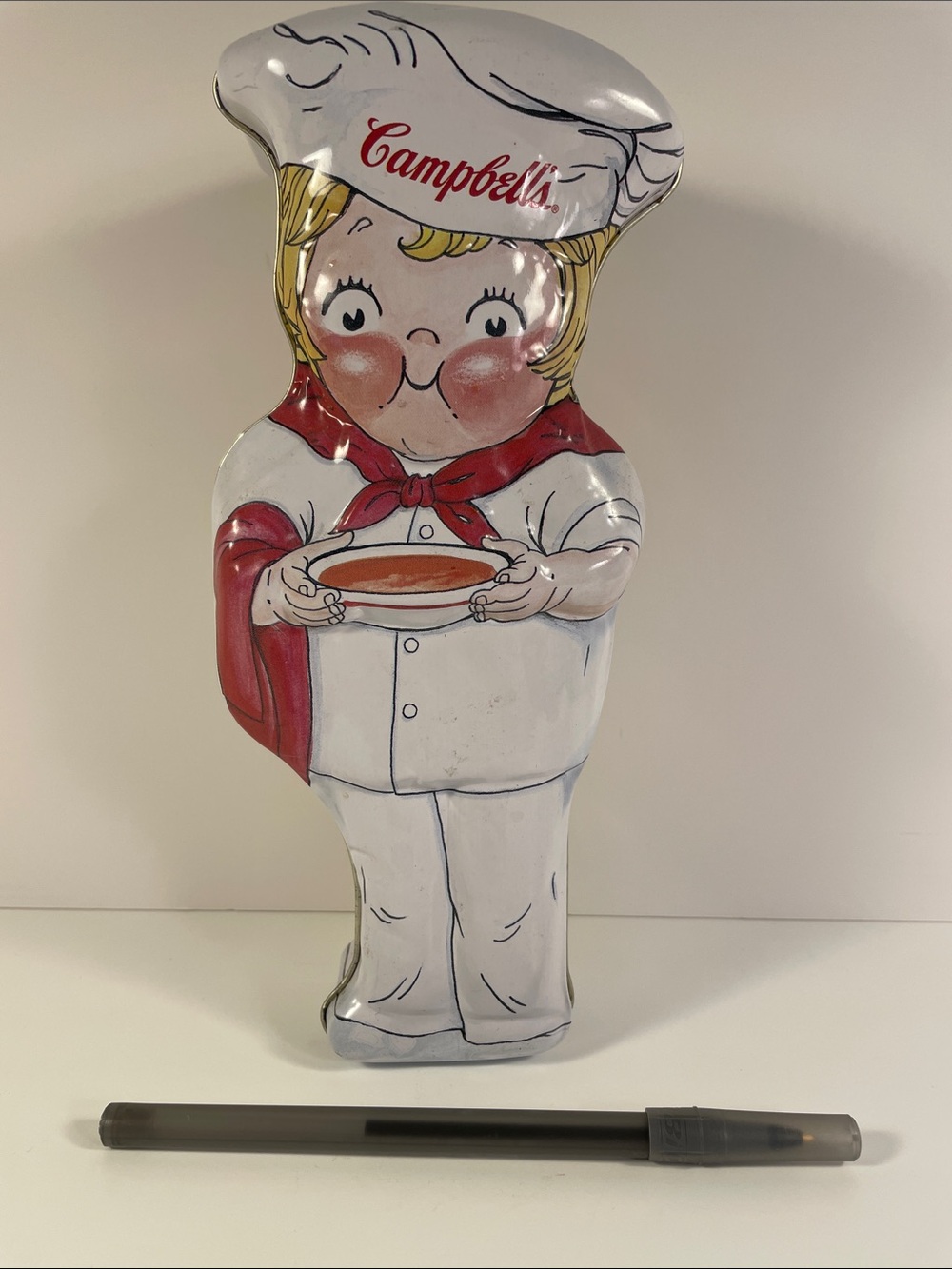 Campbell's Chef Cookie Tin - White with Red & Yellow Accents